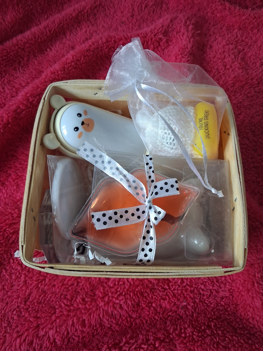 Bath & Body Gift Set with Bear Nightlight & Orange Rubber Duck